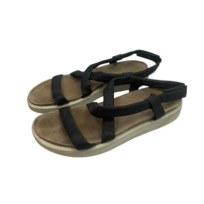 Ecco Corksphere Black Strappy Sandals