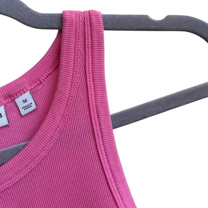 Sun-deh Pink Cropped Ribbed Tank Top