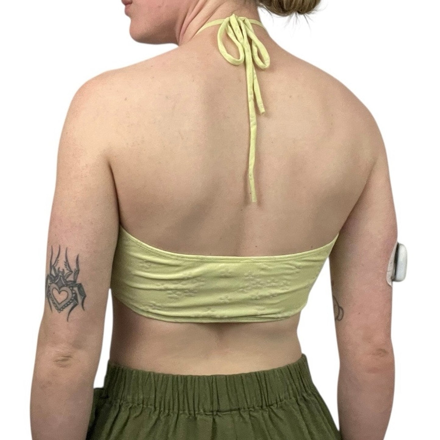 Lucy In The Sky Yellow Floral Halter Neck Bandeau O-Ring Top
