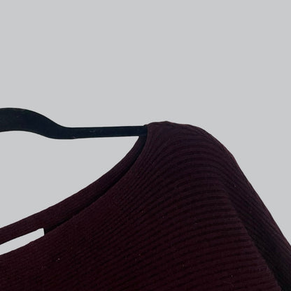 Philosophy Burgundy Ribbed Knit Scoop Neck Sweater