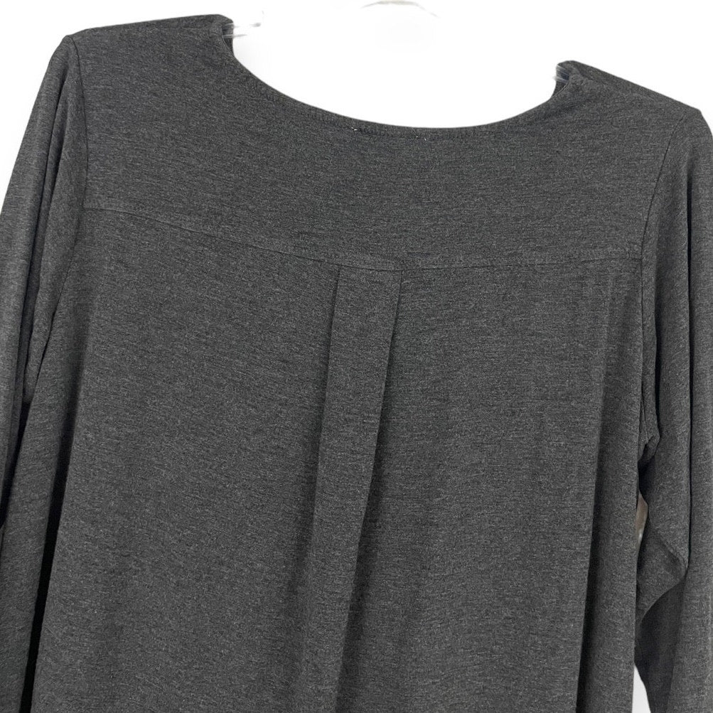 Philosophy Soft & Stretchy Grey Cropped Sleeve Scoop Neck Blouse