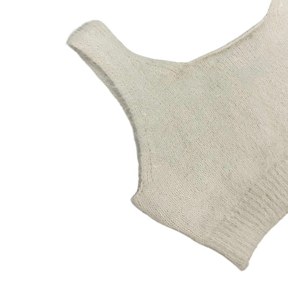 Adika Cream Fuzzy Knit Cropped Tank Top