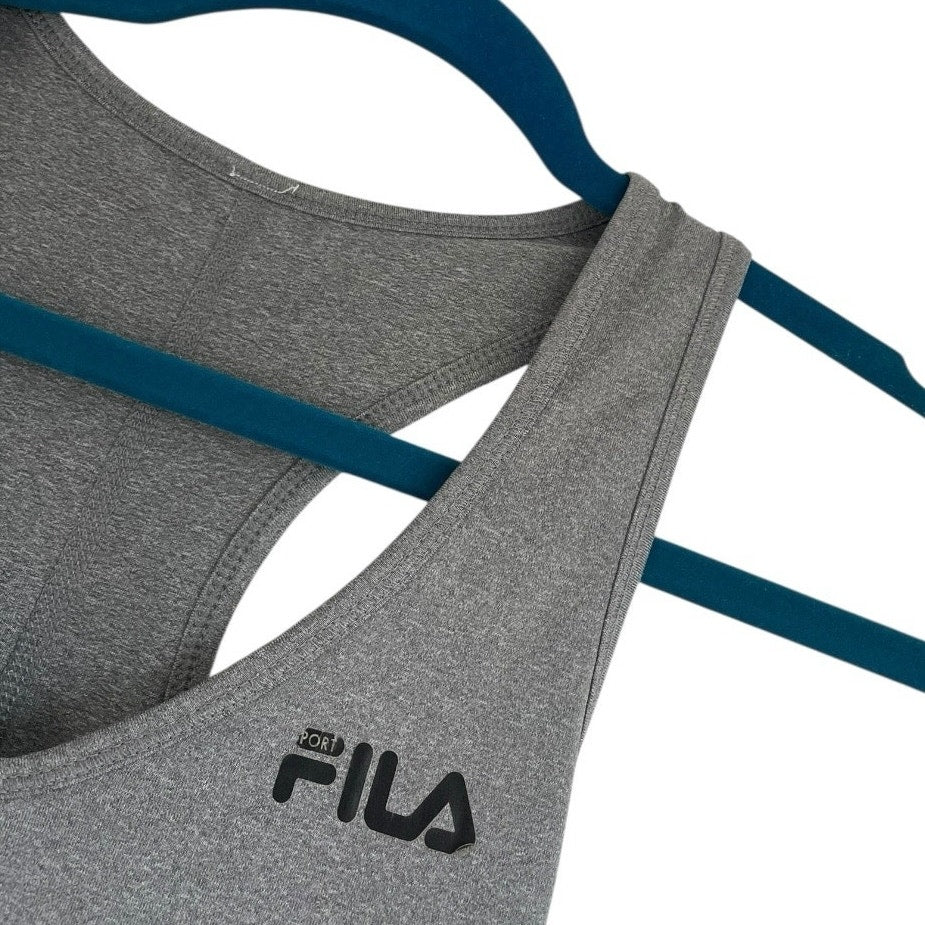 Fila Performance Port Athletic Grey Racerback Active V-Neck Tank Top