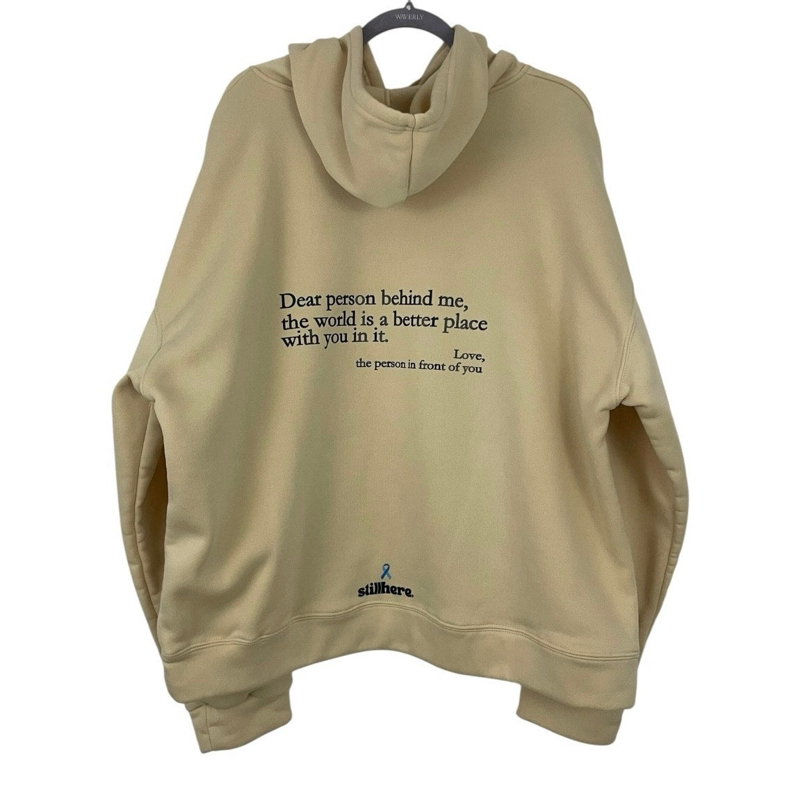 NWOT Still Here Cream "You Are Enough." Graphic Hoodie Sweatshirt