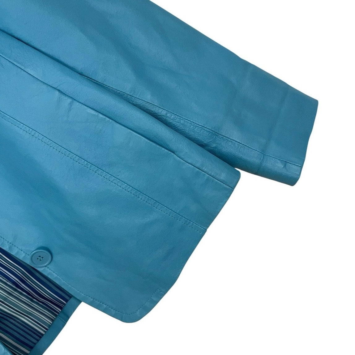 Dialogue Vintage 90s Blue Genuine Leather Blazer Jacket