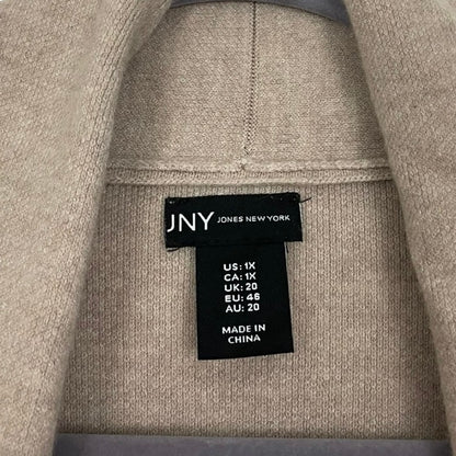 Jones New York Beige & Grey Cardigan Sweater