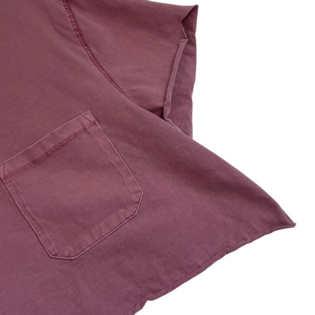 Goodfellow & Co Pink Distressed Cropped Short Sleeve Tee