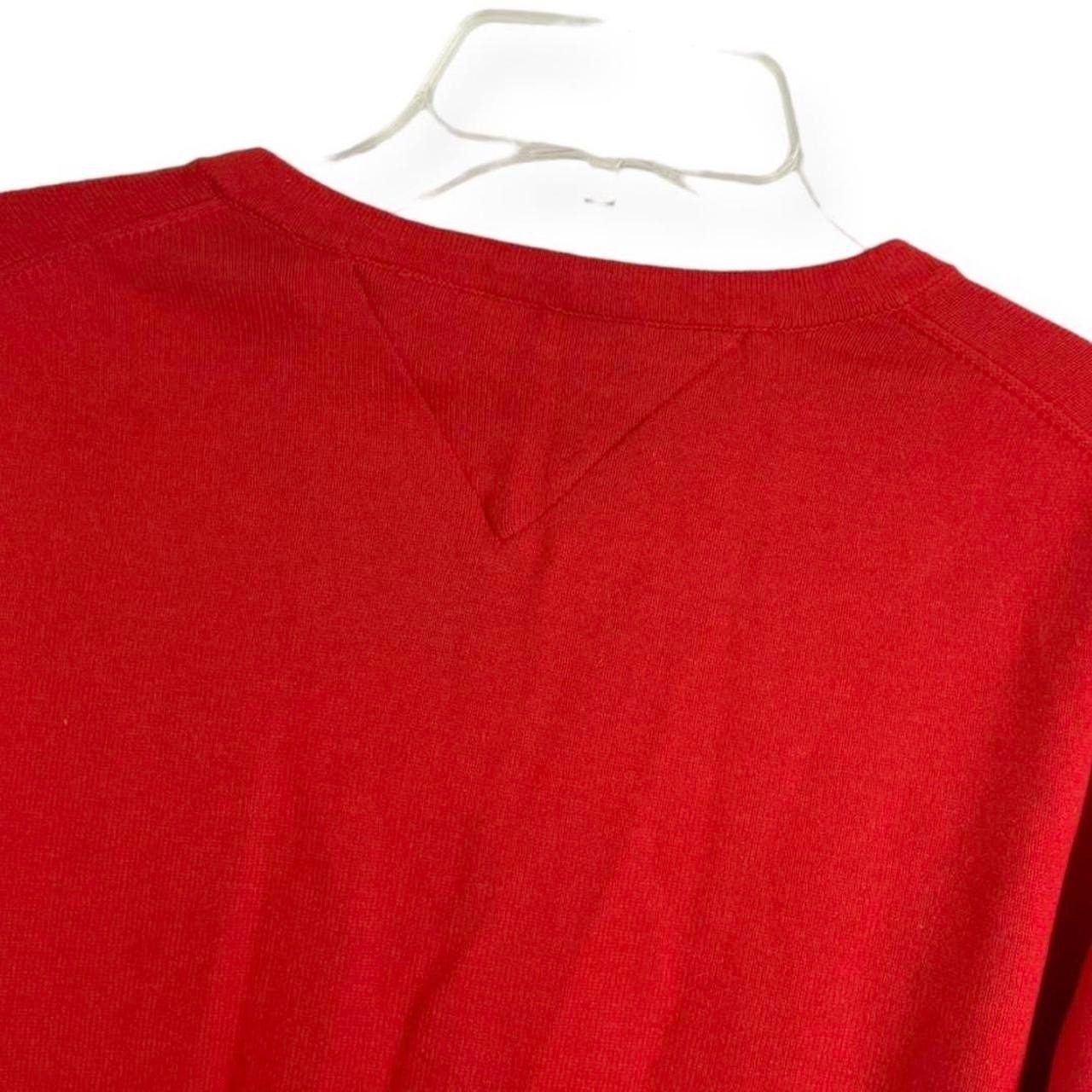 Tommy Hilfiger Vintage Mens Red V-Neck Sweater