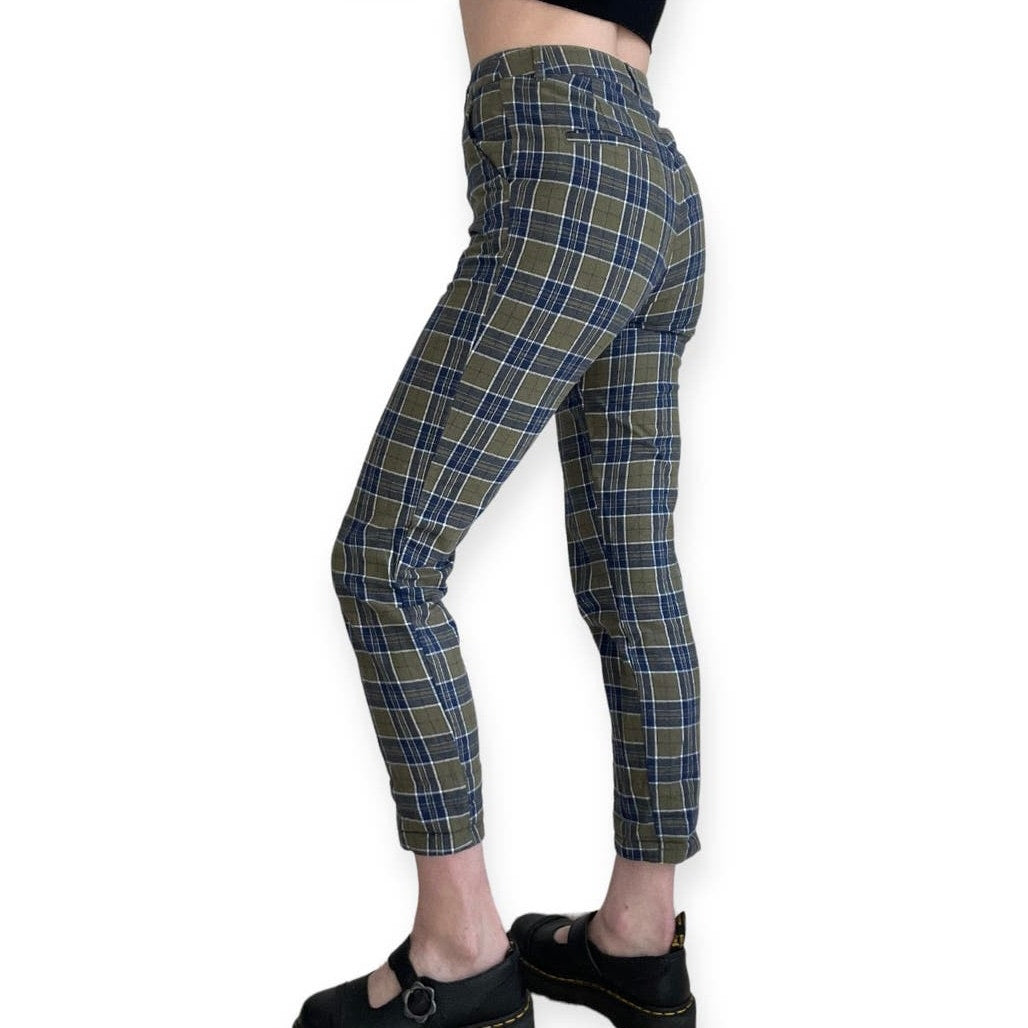 ASOS Green and Blue Plaid Trousers