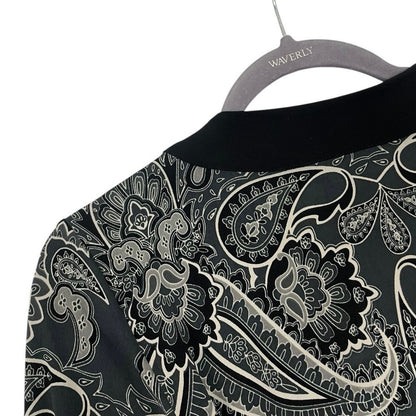 Apt. 9 Black & White Boho Paisley Long Bell Sleeve Blouse