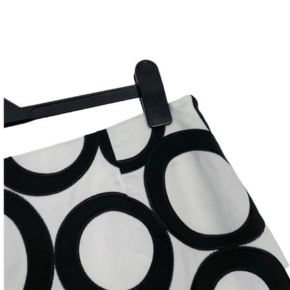 Doncaster Black & White Geometric Circle Print A-Line Skirt
