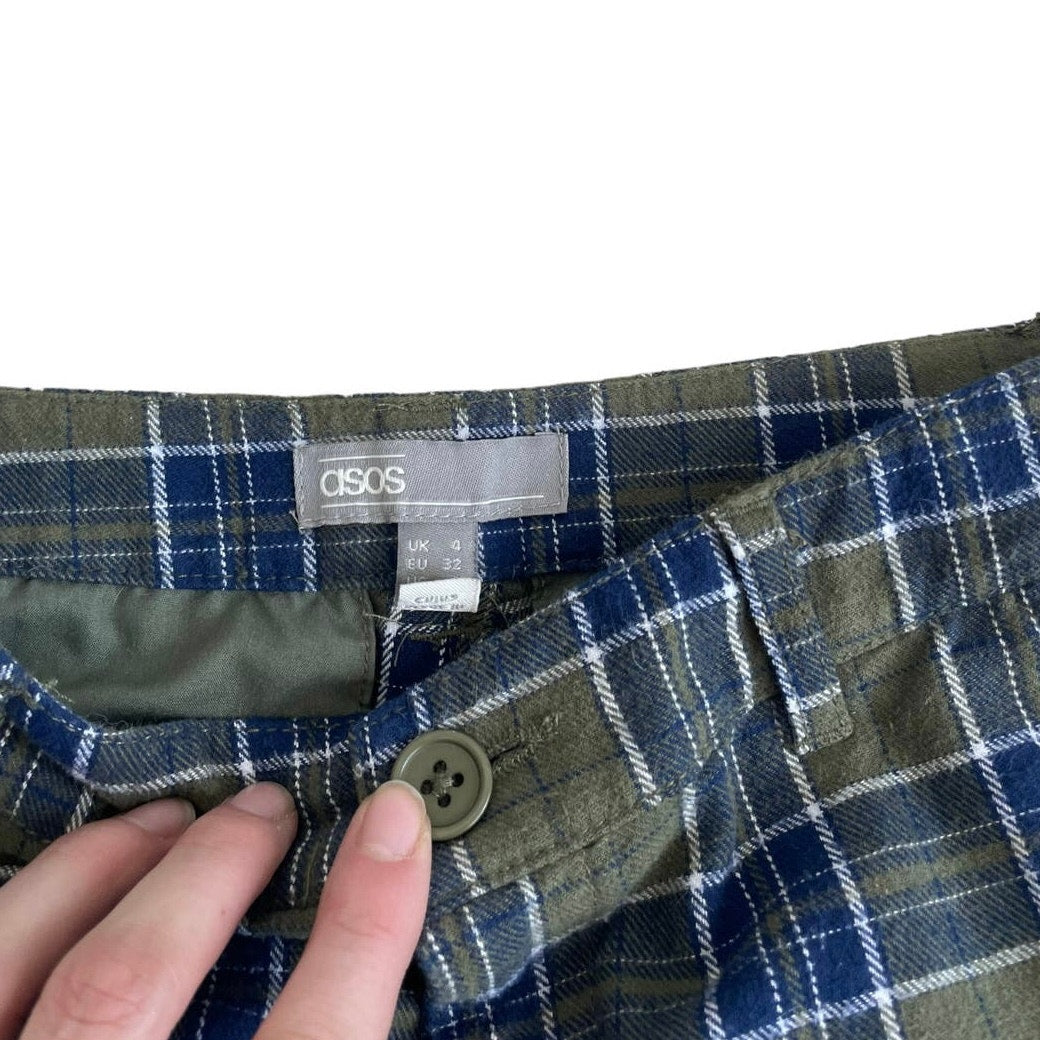 ASOS Green and Blue Plaid Trousers