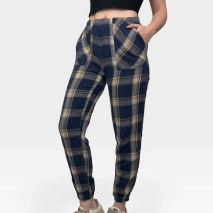 Aerie Blue & Beige Plaid Pajama Pants