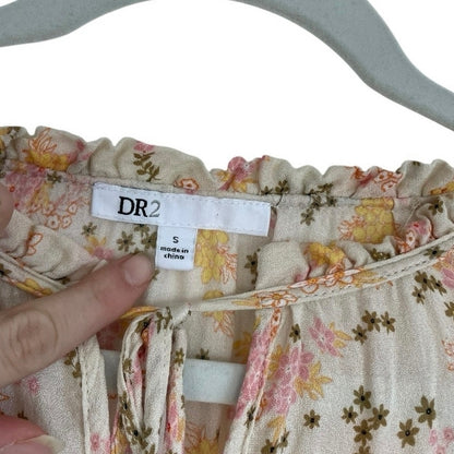 DR2 Sheer Spring Floral Long Sleeve Blouse