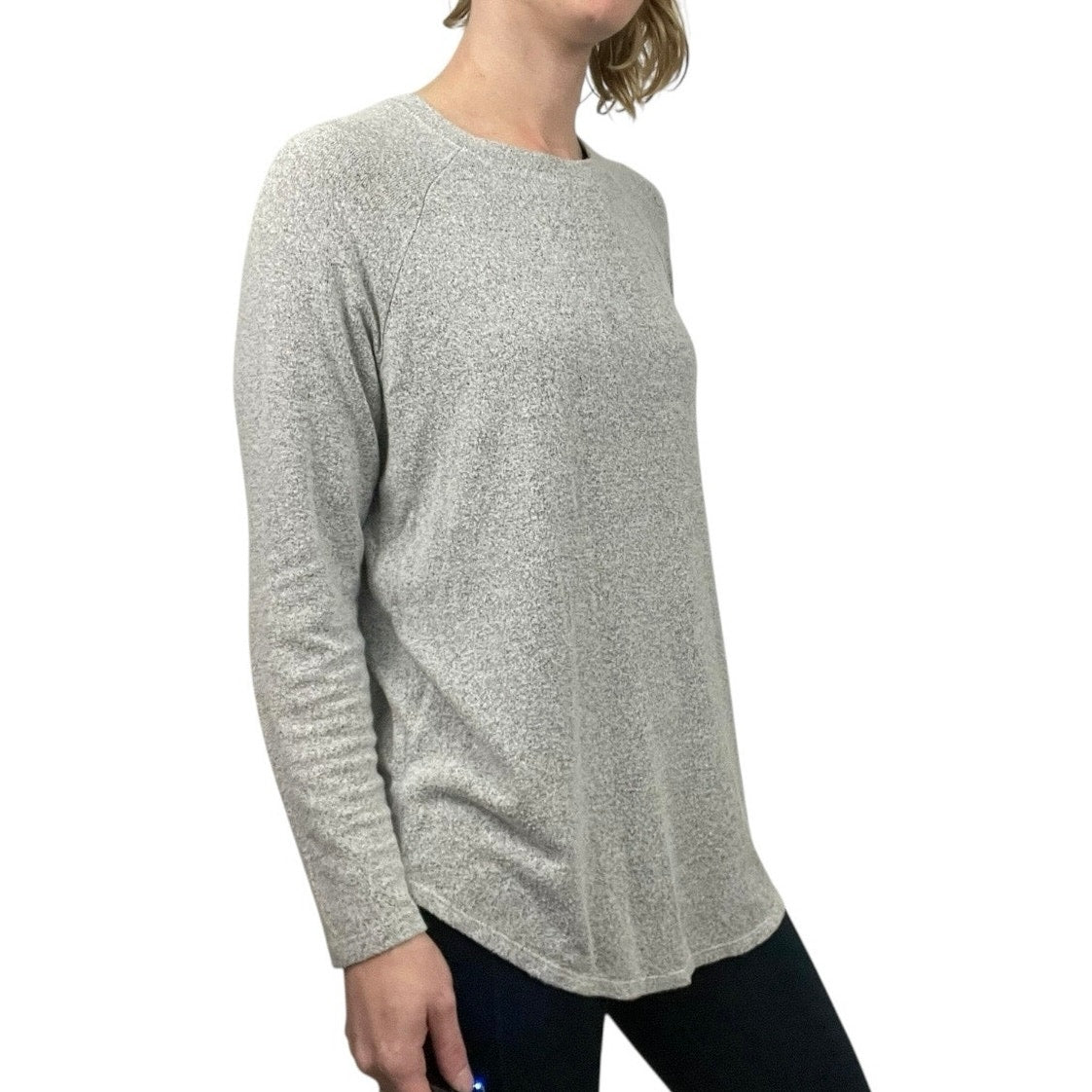 American Eagle Outfitters Soft & Sexy Plush Grey Crewneck Long Sleeve Long Top
