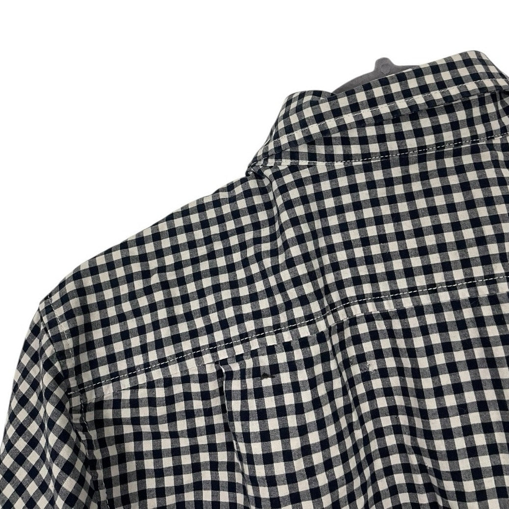Goodfellow & Co Mens Navy & White Gingham Slim Fit Button Down Shirt