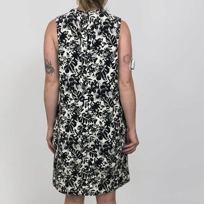 Briggs Black & White Floral Print Mini Dress