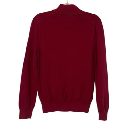 Tommy Hilfiger Mens Red Quarter Zip Sweatshirt