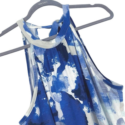 NWT Styleword Blue Watercolor Floral Halter Maxi Dress