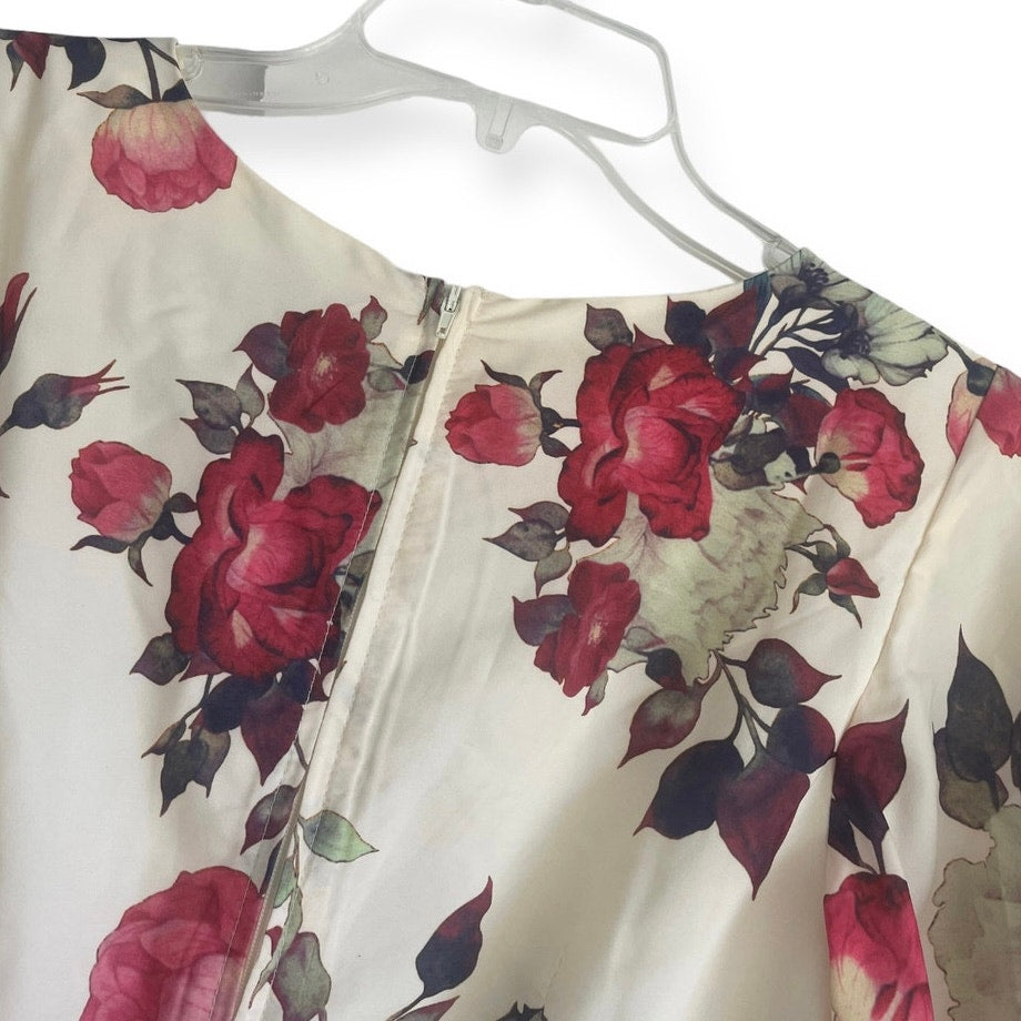 ModCloth Floral Ruffle Short Sleeve Dress