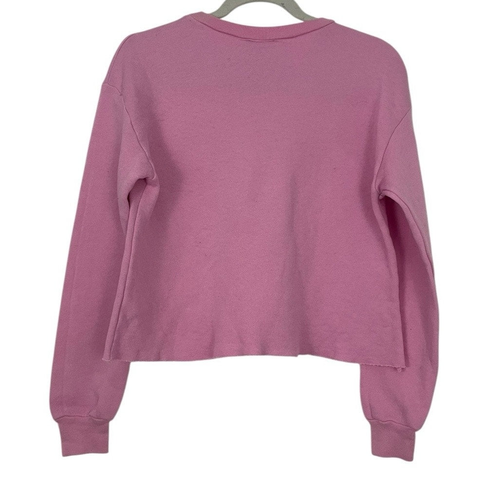 Spirit Pink & White Nashville Graphic Cropped Crewneck Sweatshirt