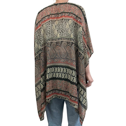 Cecico Sheer Boho Paisley Floral Print Kimono