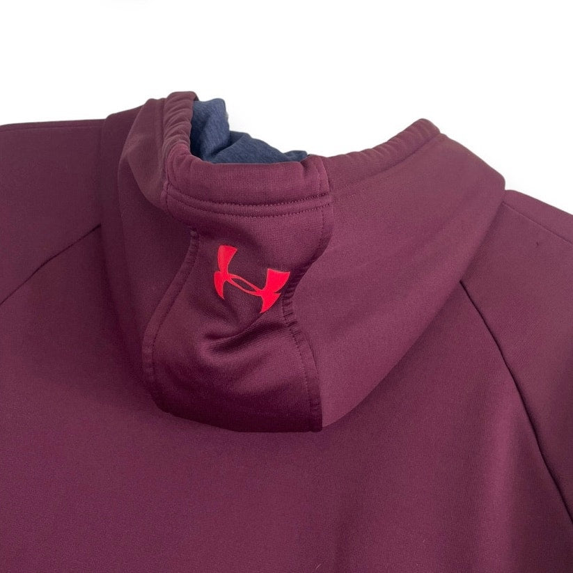 Under Armour Mens Coldgear Storm Maroon Loose Hoodie Sweatshirt