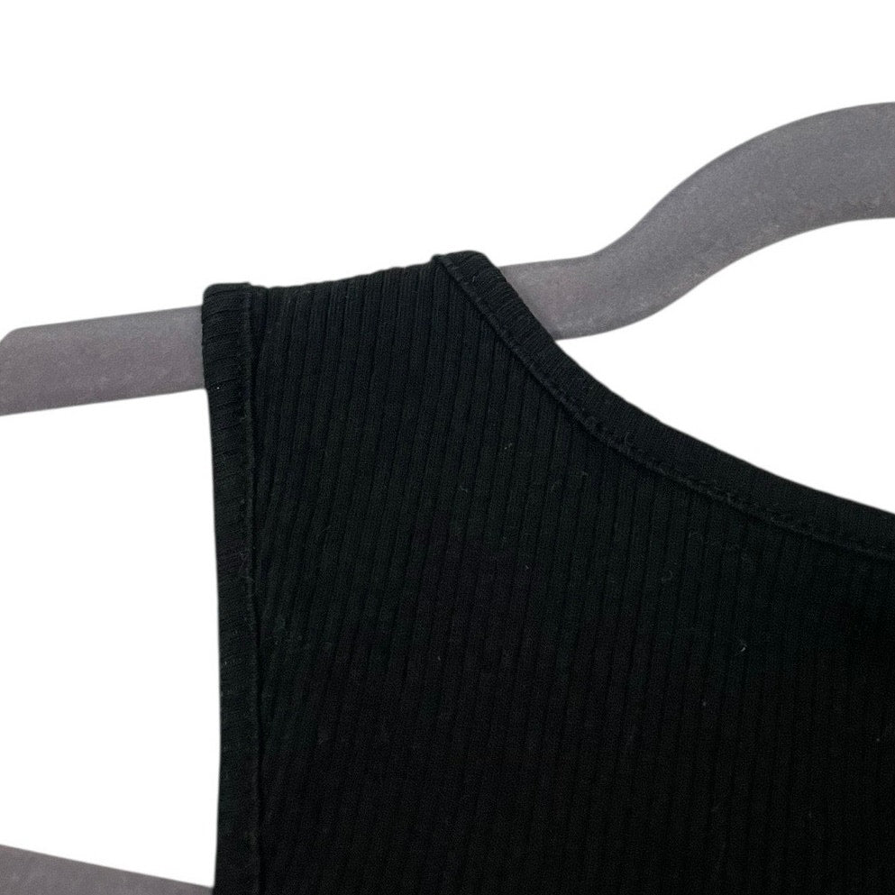 Divided by H&M Black Cropped Ribbed Tank Top