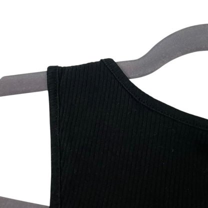 Divided by H&M Black Cropped Ribbed Tank Top