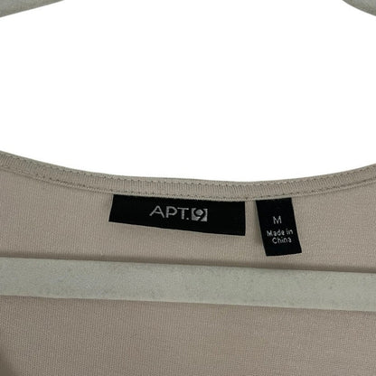 Apt. 9 Tan Sequin Beaded Embroidered V-Neck Short Sleeve Blouse