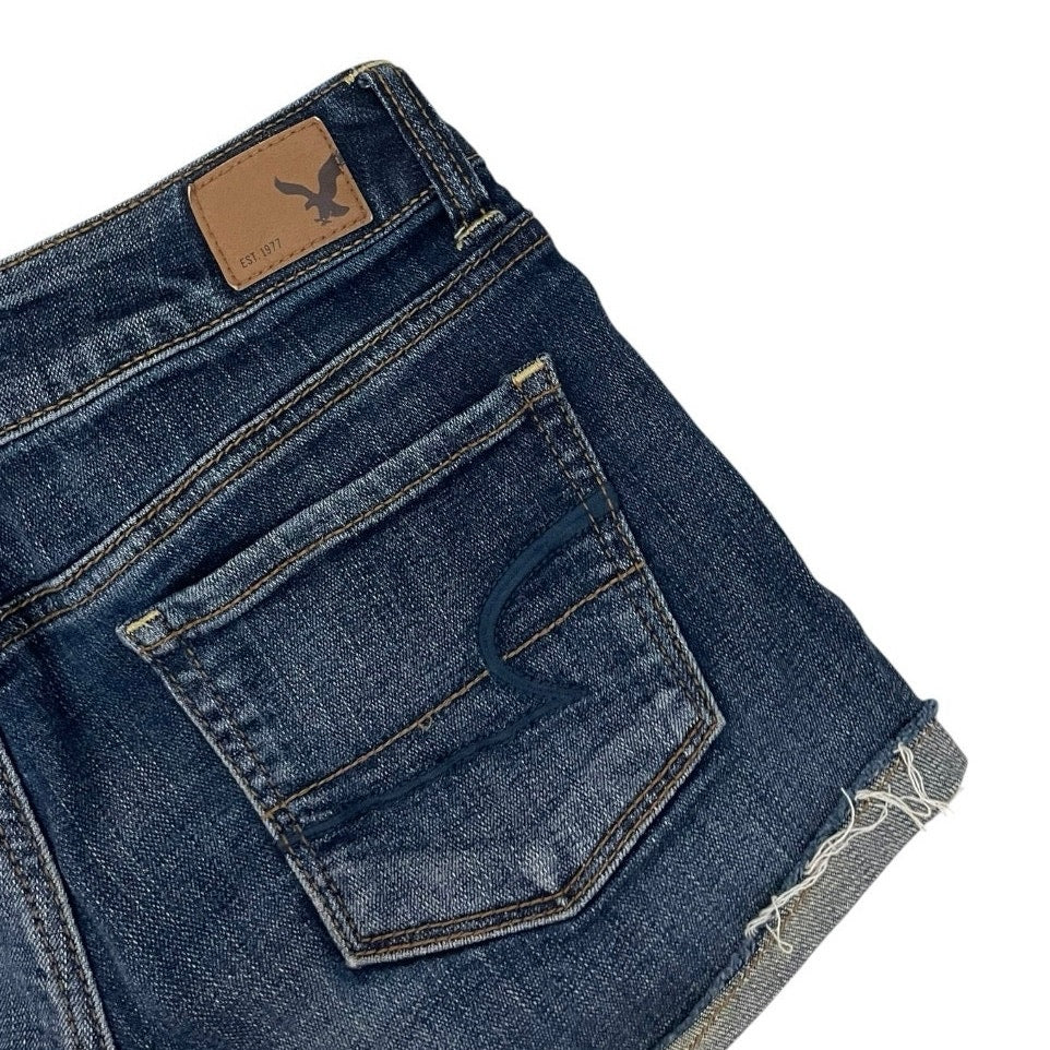 American Eagle Super Stretch Cuffed Mini Jean Shorts