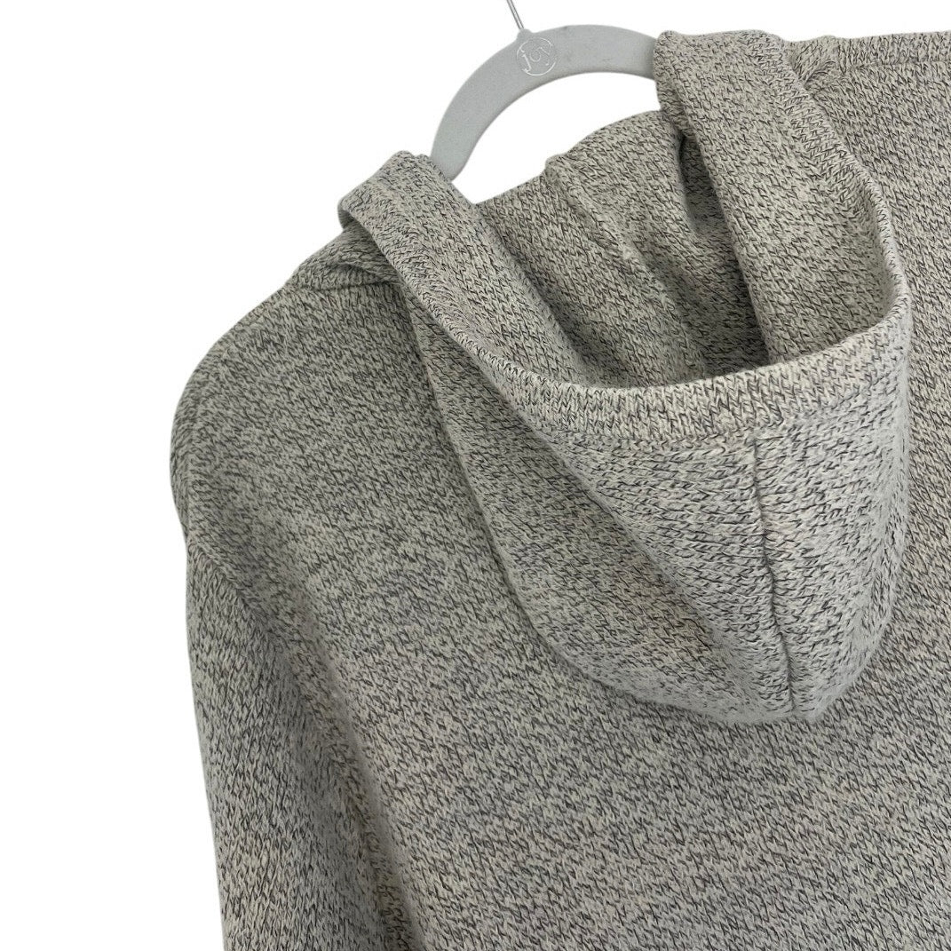 Emory Park Neutral Striped Hooded Knit Cardigan Sweater