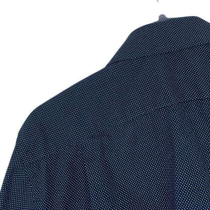 Nordstrom Rack Mens Navy Blue Polka Dot Long Sleeve Trim Fit Button Down Shirt