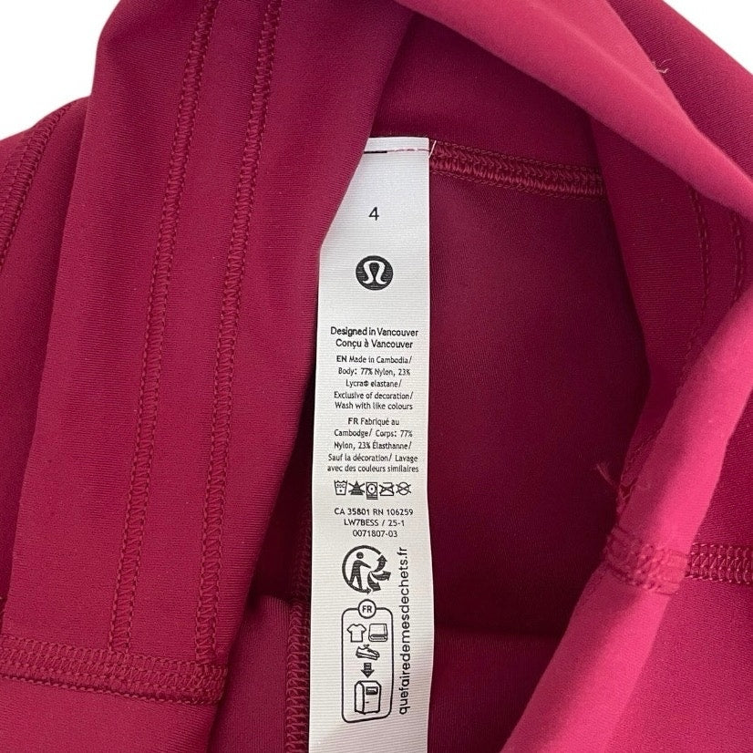 Lululemon Athletica Magenta Active High Rise Biker Shorts