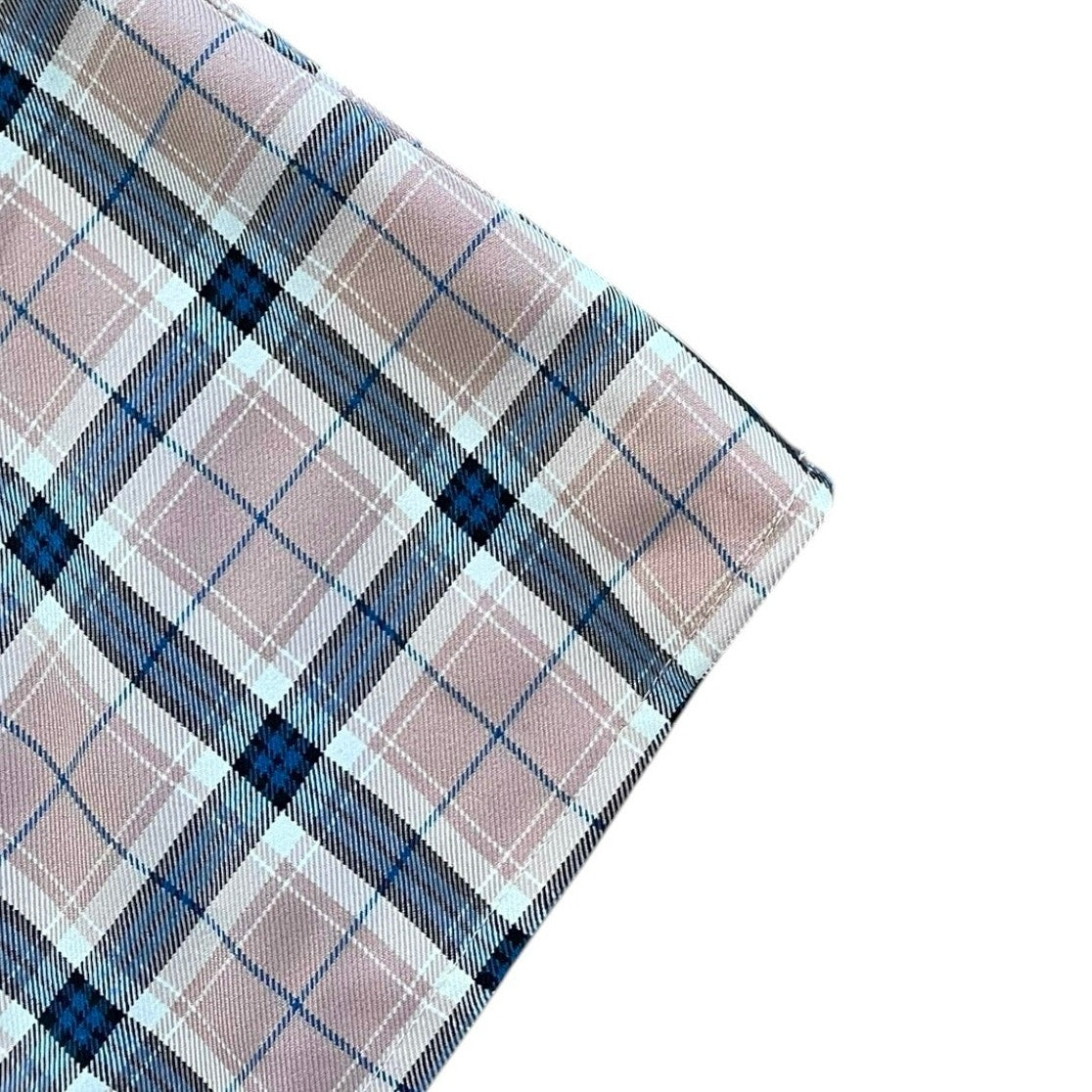 Nasty Gal Light Pink & Blue Plaid Mini Pencil Skirt