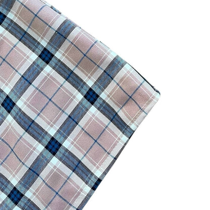 Nasty Gal Light Pink & Blue Plaid Mini Pencil Skirt