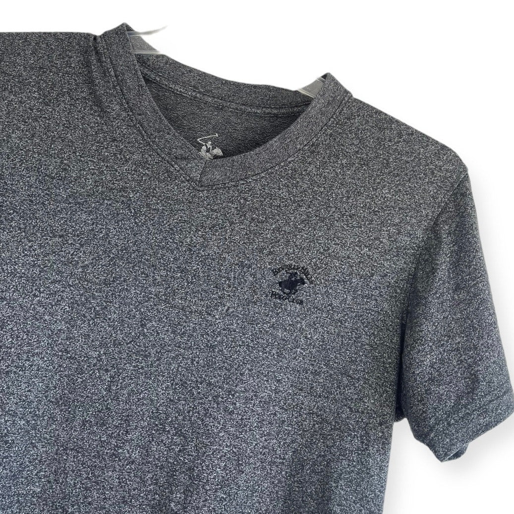 Beverly Hills Polo Club Mens Soft Grey Short Sleeve V-Neck Tee