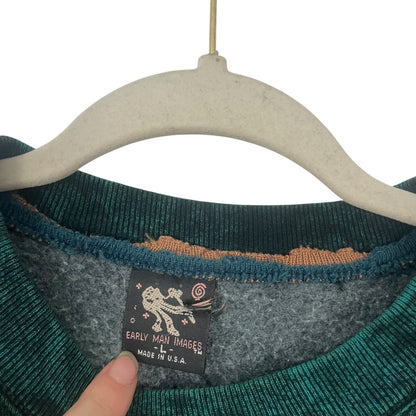 Vintage 90s Early Man Images Taos Embroidered Crewneck Sweatshirt
