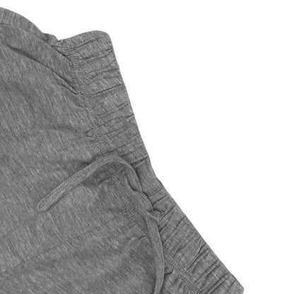 Grey & White Lace Trim Casual Lounge Mini Shorts