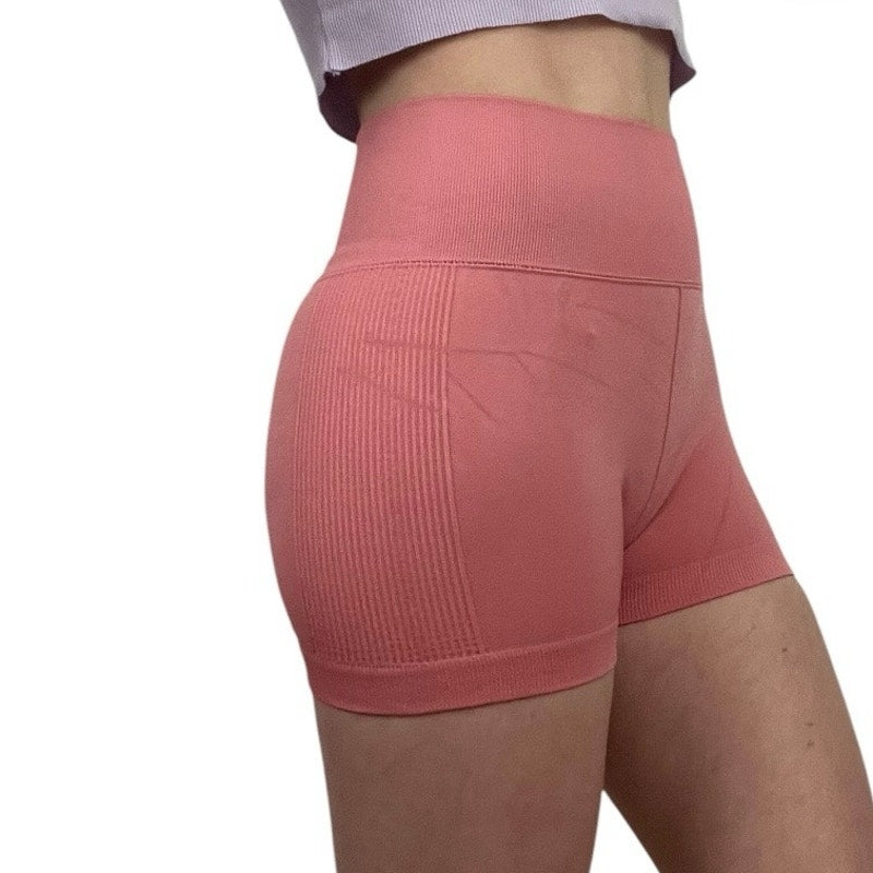 Forever 21 Pink Ribbed Mini Athletic Spandex Shorts