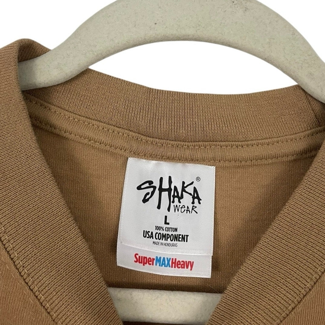 Shaka Wear Super Max Heavy Cotton Mens Beige Short Sleeve Tee