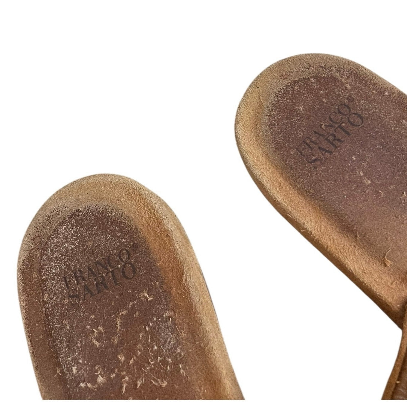 Franco Sarto Nehru Brown Suede Leather Bead Embellished Flip Flip Sandals
