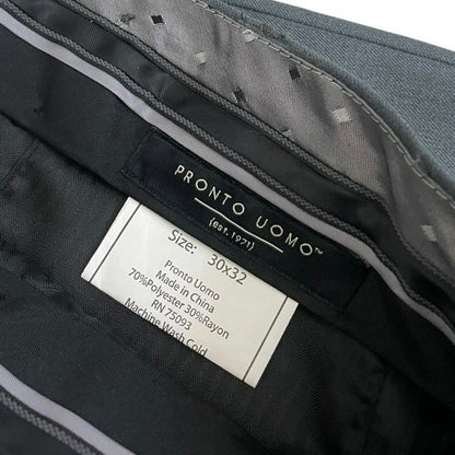 Pronto Uomo Mens Grey Flat Front Dress Pants