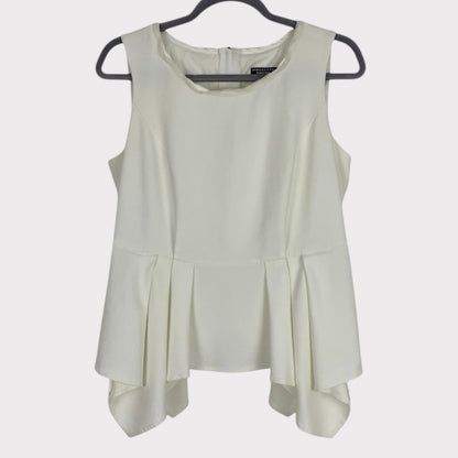 Doncaster White Asymmetrical Tank Top Blouse