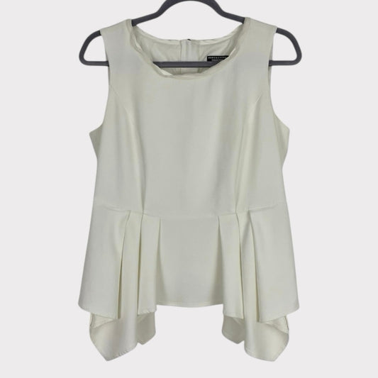 Doncaster White Asymmetrical Tank Top Blouse