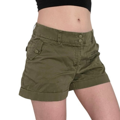 H&M Olive Green Mini Denim Shorts