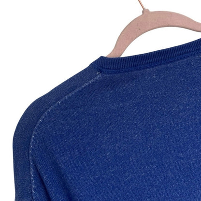 Cremieux Classics Mens Blue V-Neck Elbow Patch Sweater
