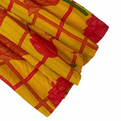 Moda Spiegel Yellow & Red Tulip Print Side Slit Maxi Skirt