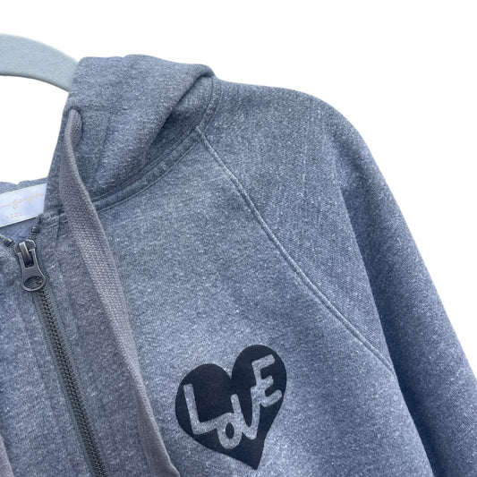 Spiritual Gangster Grey Love Heart Zip Up Hoodie Sweatshirt