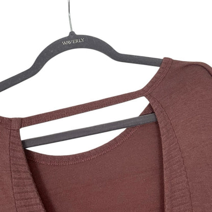 Big Water Blue Sky Pink Open Cutout Knot Back Sweater